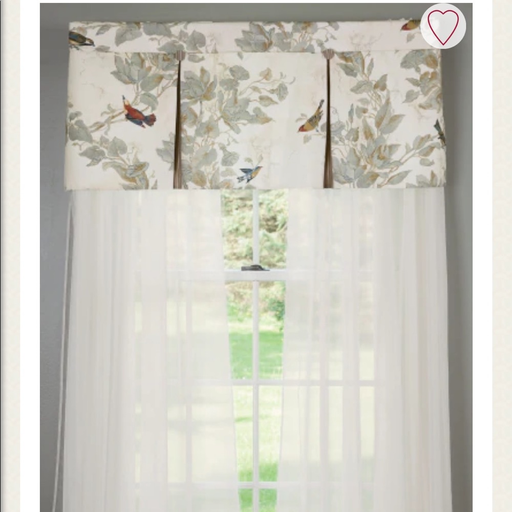 Aviary lined pleated Rod pocket valance